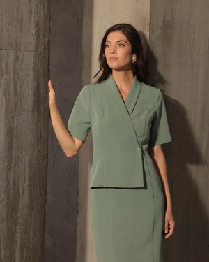 Elegant blazer-style dress in an Eucalyptus shade | Dresses - 1