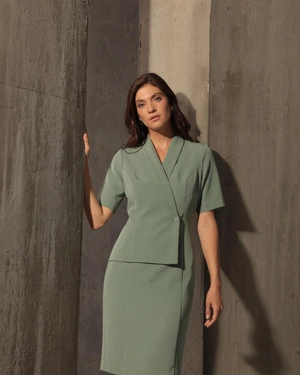Elegant blazer-style dress in an Eucalyptus shade | Dresses - 2