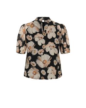 Elegantna bluza sa cvetnim motivima na crnoj podlozi | Bluze i Kosulje - 1