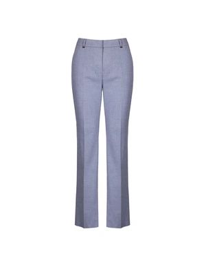 ელეგანტური, სწორი ფეხზე საქმიანი შარვალი, ნაცრისფერ-ლურჯი ფერის | საქმიანი - 7