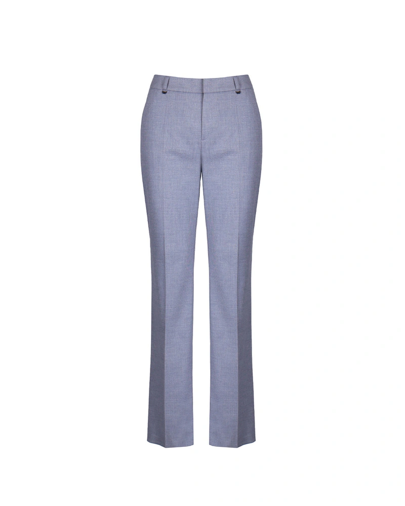 Elegant business trousers with straight leg in grey-blue | Trousers