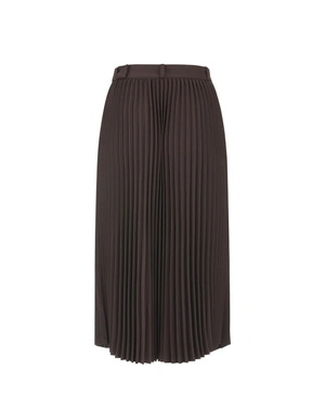 Elegant finely pleated skirt in dark brown | Skirts - 1