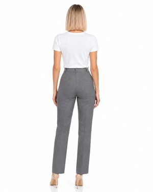 Elegant grey trousers with wool and viscose | Trousers - 2