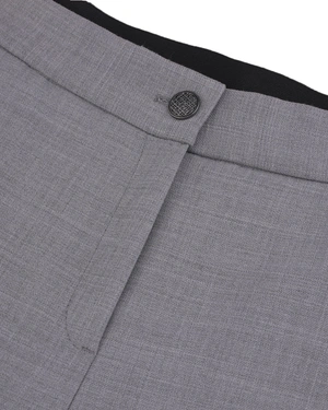 Elegant grey trousers with wool and viscose | Trousers - 4