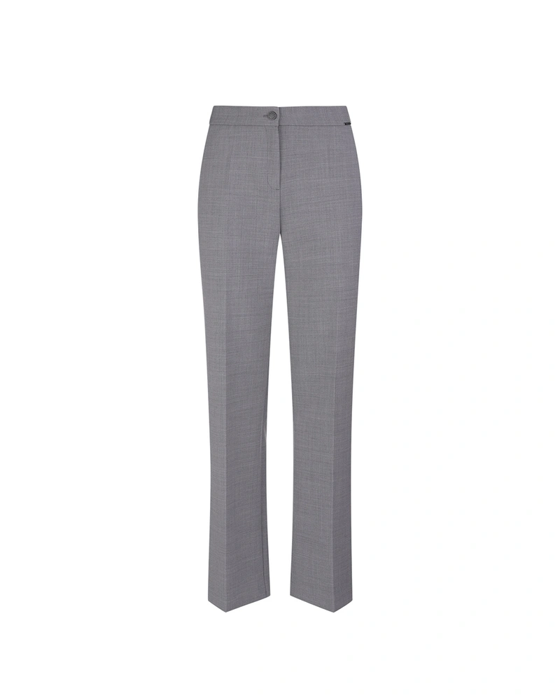 Pantaloni eleganți gri cu lână și viscoză | Pantaloni