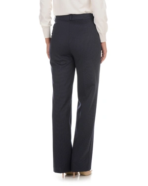 Pantaloni eleganți bleumarin pentru femei, cu croială dreaptă și tiv | Pantaloni | Dikastore.ro - 2 Pantaloni eleganți bleumarin pentru femei, cu croială dreaptă și tiv | Pantaloni - 2
