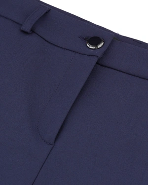 Elegant navy blue women's trousers made from recycled fabric | Trousers - 5