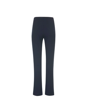 Elegant navy blue women's wide-leg trousers | Trousers - 3