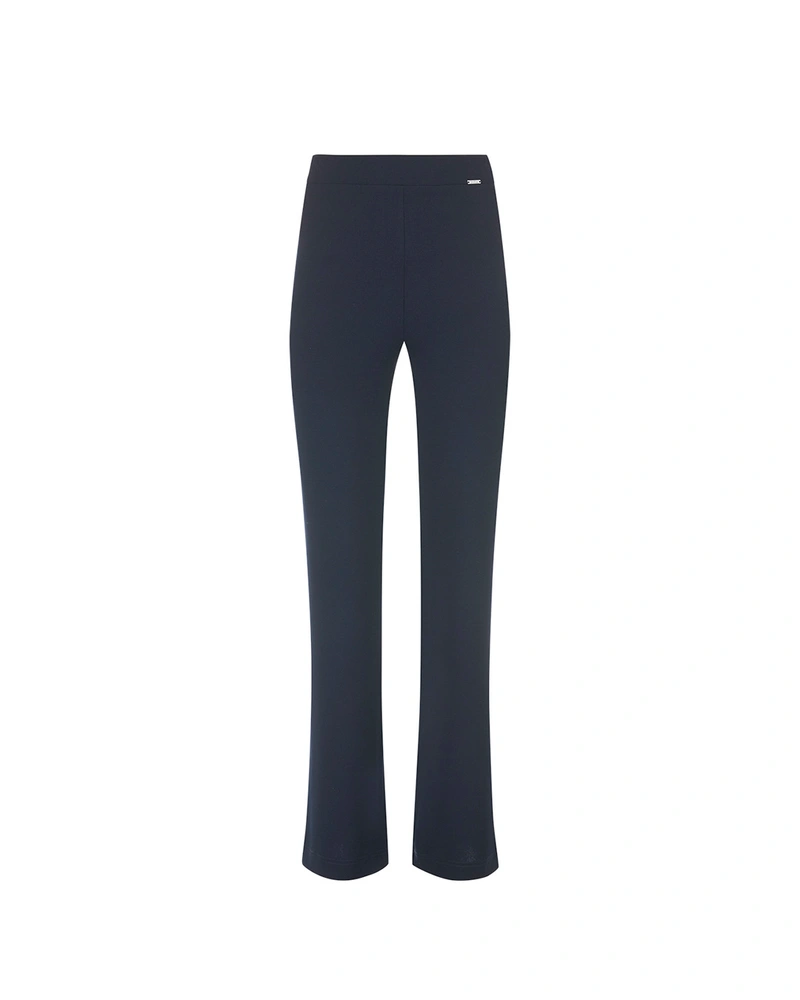 Elegant navy blue women's wide-leg trousers | Trousers