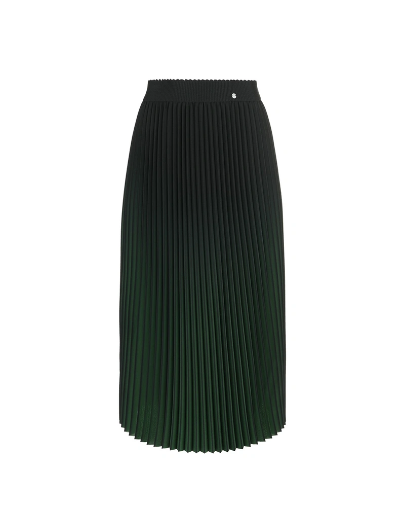 Elegant pleated skirt in gradient black and green | Skirts and Shorts