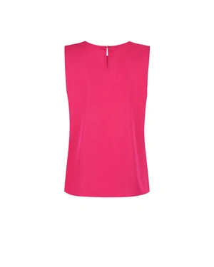 Elegant sleeveless blouse with delicate draping | T-shirts - 4