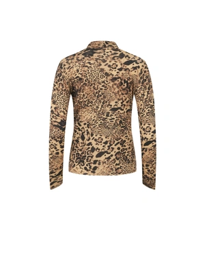 Bluza eleganta cu imprimeu leopard, confecționata din lyocell și lână | Tricouri - 1
