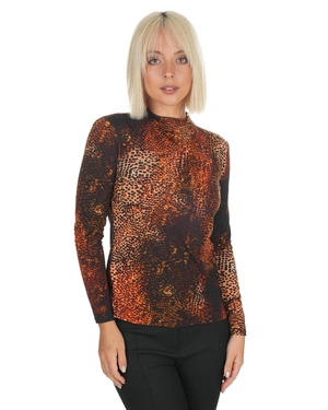 Elegant viscose blouse with earthy-toned print | | Dika.ge - 3 Elegant viscose blouse with earthy-toned print | - 3