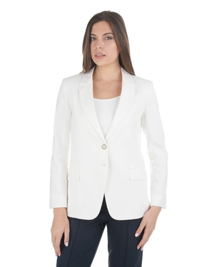 Elegant white linen and viscose blazer jacket | Jackets and Blazers - 2