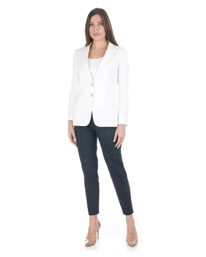 Elegant white linen and viscose blazer jacket | Jackets and Blazers - 4