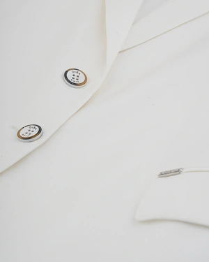 Elegant white linen and viscose blazer jacket | Jackets and Blazers - 6