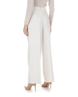 Elegant wide-leg trousers with satin finish | Trousers - 2