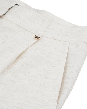 Elegant wide-leg trousers with satin finish | Trousers - 5