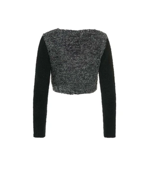 Elegant women’s cardigan with fluffy details and buttons | Knitwear | Dika.rs - 1 Elegant women’s cardigan with fluffy details and buttons | Knitwear - 1