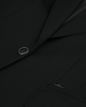 Elegant women’s single-breasted blazer in black | Jackets and Coats - 2