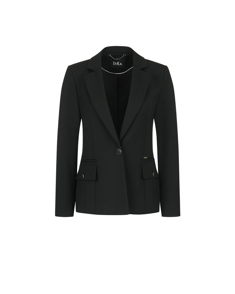 Elegant women’s single-breasted blazer in black | Jackets and Coats
