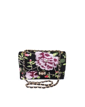 Elegant women's handbag with embroidered flowers |  - 3