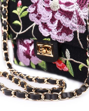 Elegant women's handbag with embroidered flowers |  - 4