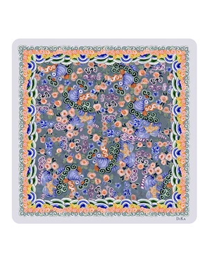 Ethereal neck scarf with art motifs in pastel summer tones | Scarfs - 1