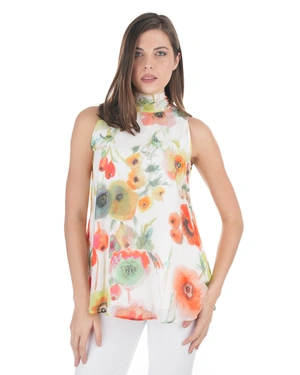 Eterična bluza od rajona sa cvetnim printom i mašn | Bluze - 1