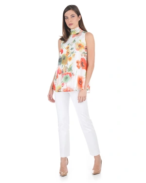 Eterična bluza od rajona sa cvetnim printom i mašn | Bluze - 4