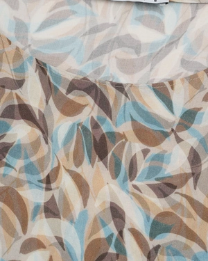 Ethereal viscose blouse with abstract print in beige and light turquoise | Blouses - 5