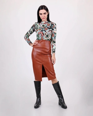 Faux leather pensil skirt | Skirts | Outlet DiKa - 2 Faux leather pensil skirt | Skirts - 2