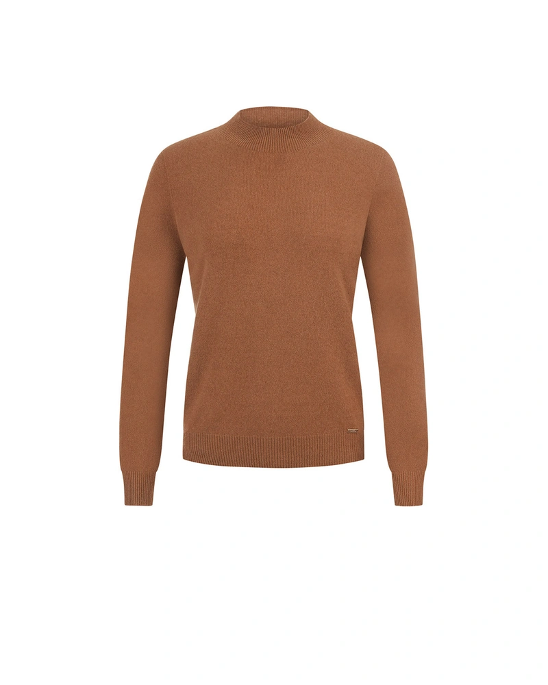 Fine cashmere sweater in latte color | Knitwear
