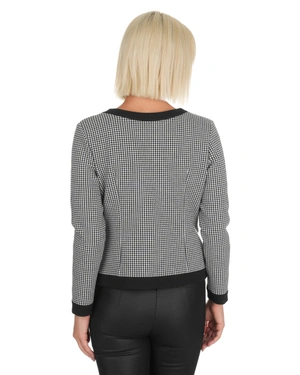 Fine houndstooth cardigan with zipper | Knitwear - 4