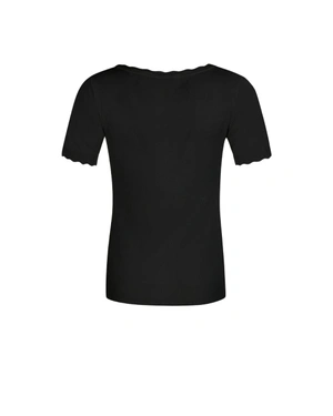 Fine knit top in viscose and cotton in black | Casual - 10