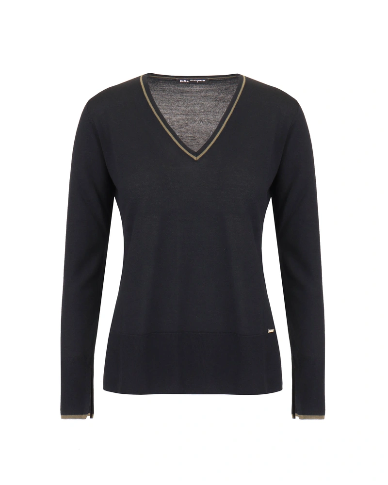 Fine V-neck sweater | Knitwear