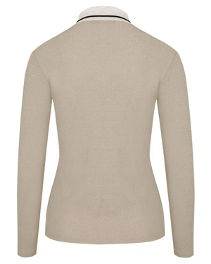 Fine viscose sweater with collar | Knited blouses - 2