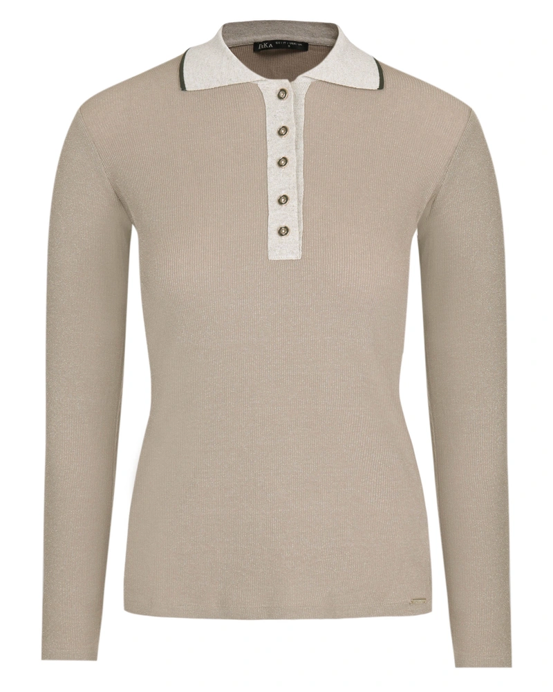 Fine viscose sweater with collar | Knited blouses