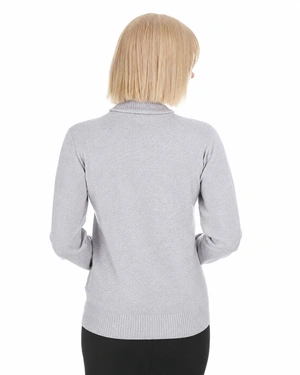 Fine white seamless turtleneck with long sleeves | Pullovers - 2
