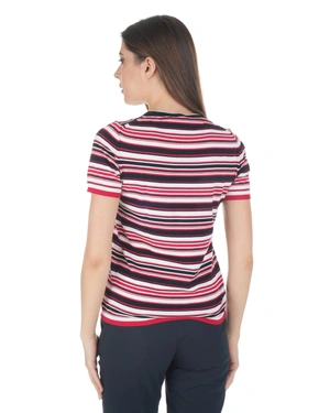 Fino prugasti pleteni top sa kratkim rukavima | Pure cotton and linen collection - 3