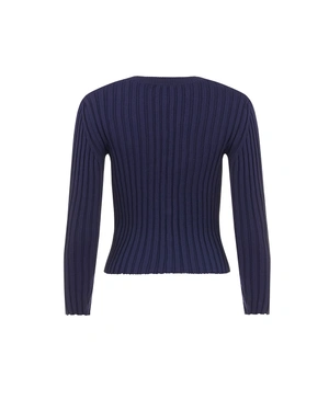 Fitted cardigan with a crew neckline | All products - 1