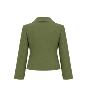 Veste ajustée vert olive avec poches décoratives | Vestes et Blazers | Dika.com - 3 Veste ajustée vert olive avec poches décoratives | Vestes et Blazers - 3
