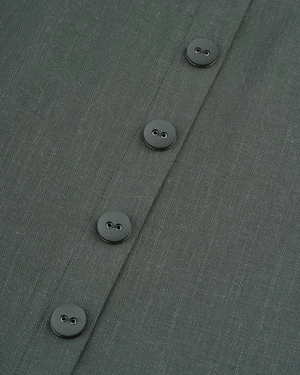 Rochie verde măsliniu, croită, cu crăpătură | Rochii - 5