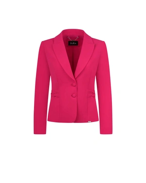 Fitted single-breasted blazer in fuchsia, with lapels and waist detail | Jackets and Blazers