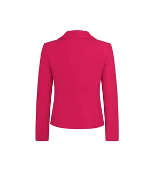 Fitted single-breasted blazer in fuchsia, with lapels and waist detail | Jackets and Blazers - 1