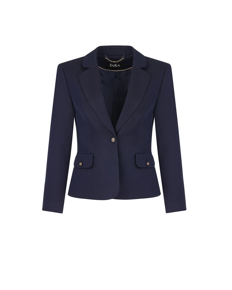 Fitted single-breasted blazer made of cotton and viscose | Jackets and Blazers
