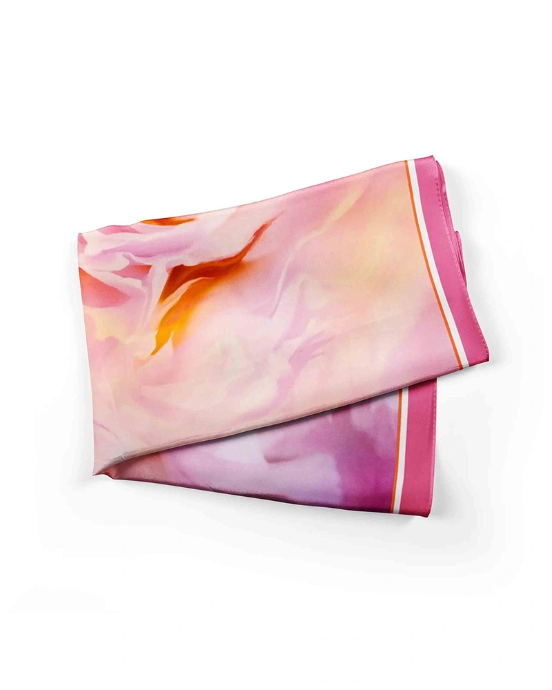 Eșarfă pătrată cu motiv floral | Esarfe