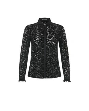 Formal black lace shirt with velvet details | COLLECTION - 5