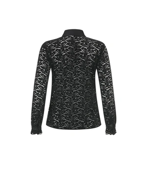 Formal black lace shirt with velvet details | COLLECTION - 6