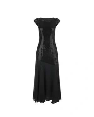 Formal long black dress with delicate sequins | All products | Dika.rs - 5 Formal long black dress with delicate sequins | All products - 5